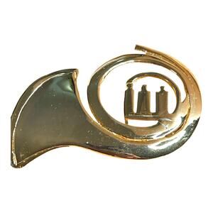 Vintage French Horn Ultra Craft Gold Tone Brooch